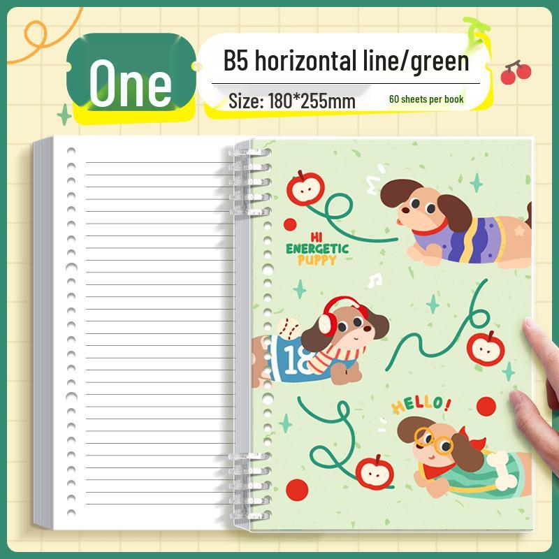 Value Splash-Ink Loose-Leaf Journal: Thick, Detachable, Cartoon Style for Students