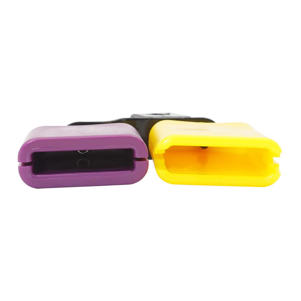New Double Samba Whistle Agogo Bell, High & Low Pitch Latin Percussion Cowbell With Striker, Yellow Purple Blue Metal Knocker