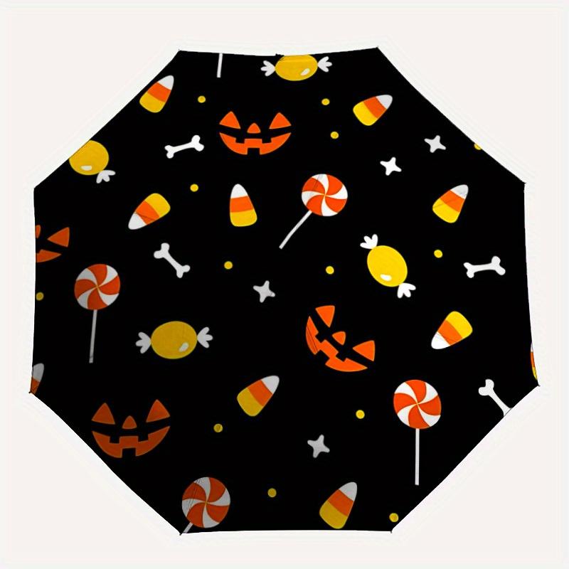 

1pc Halloween Candy Automatic Open/Close Umbrella with One Touch Button,, Windproof Design Lightweight Portable Umbrella for Women & Men6054