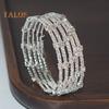 Adjustable Opening Alloy Bracelet Shiny Rhinestones Multi Layer Design Bangle Wristband Wrist Jewelry
