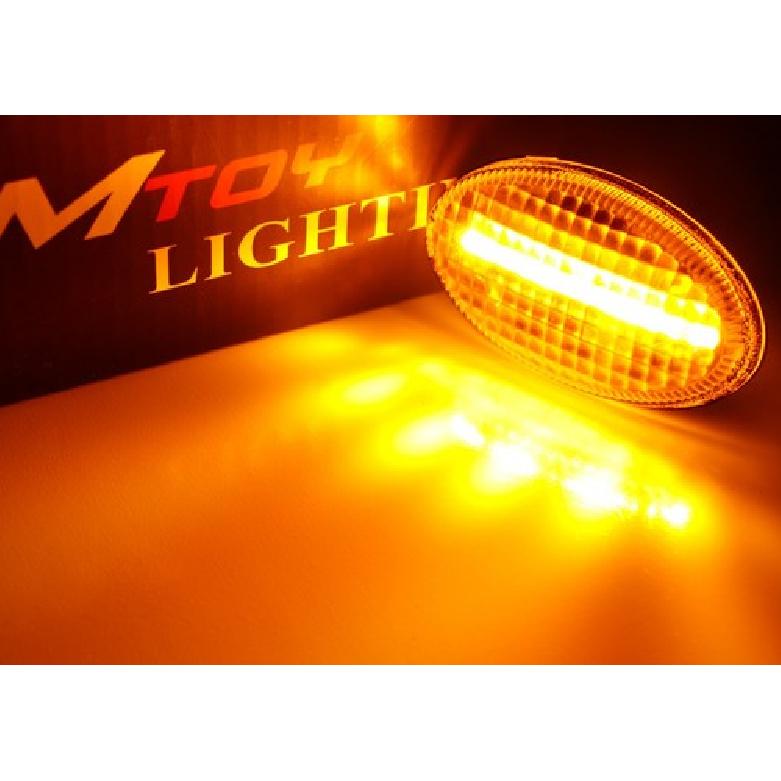 JDM Spec Clear/Black 15-LED Amber Side Markers For 00-07 Subaru Impreza WRX STI