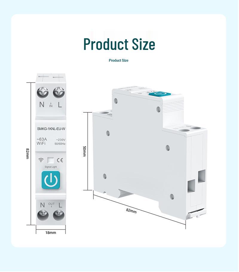 WiFi Tuya Smart Schutzschalter: Fernbedienung, Timer, Messung, Überstrom-/Überspannungsschutz und Alarmsystem.