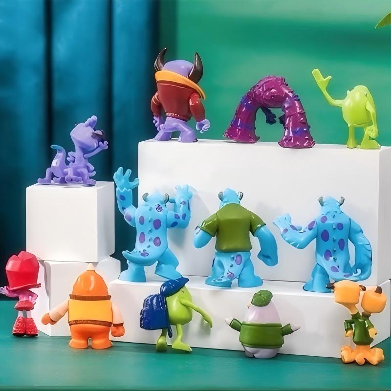 Monsters University Figures Toys Set Sulley Mike Wazowski Randall Anime Figurine Dolls for Kids Birthday Gift Cake Decor
