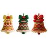 Crochet Holiday Bells Decoration Handcraft Washable Soft Yarn For Tree Car Door Hanging Gift