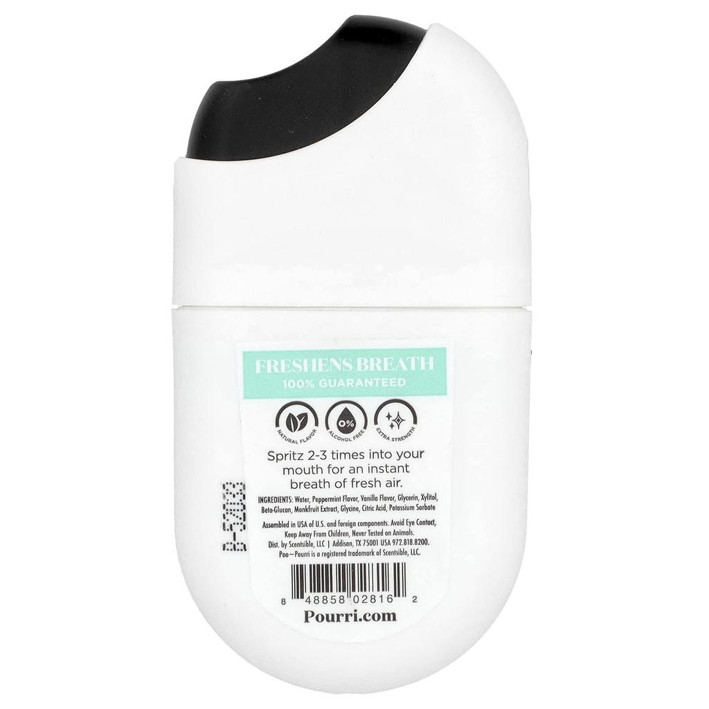 Poo-Pourri, Breath-Pourri™, Extra Strength Breath Freshener, Vanilla Peppermint, 10 mL (0.34 Fl Oz)
