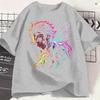 Unisexs Kamado Tanjiro T Shirt Demon Slayered Pure Cotton Tops Casual Short Sleeve Crew Neck Tees Summer Tshirts