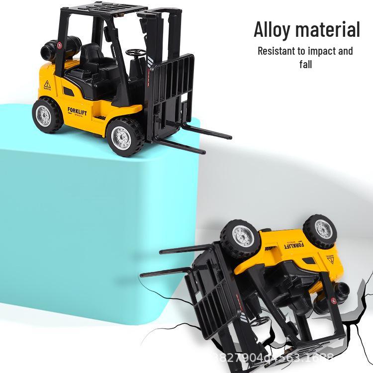 Alloy Construction Forklift Toy with Free Shipping - Pull Back Action Car Model for Kids