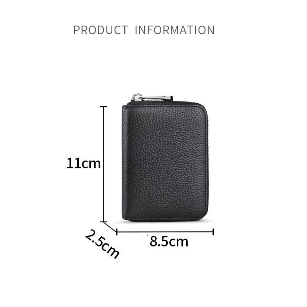 Fashion Multi Slot Card Holder PU Leather Zipper Small Wallet Solid Color Coin Pouch Men Women