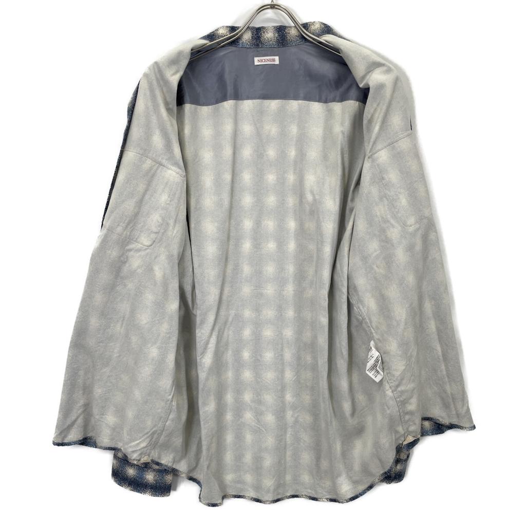 NICENESS 24Stainless Steel NN-1301Y13 Blue Silk Flannel Shirt tops L blueUsed