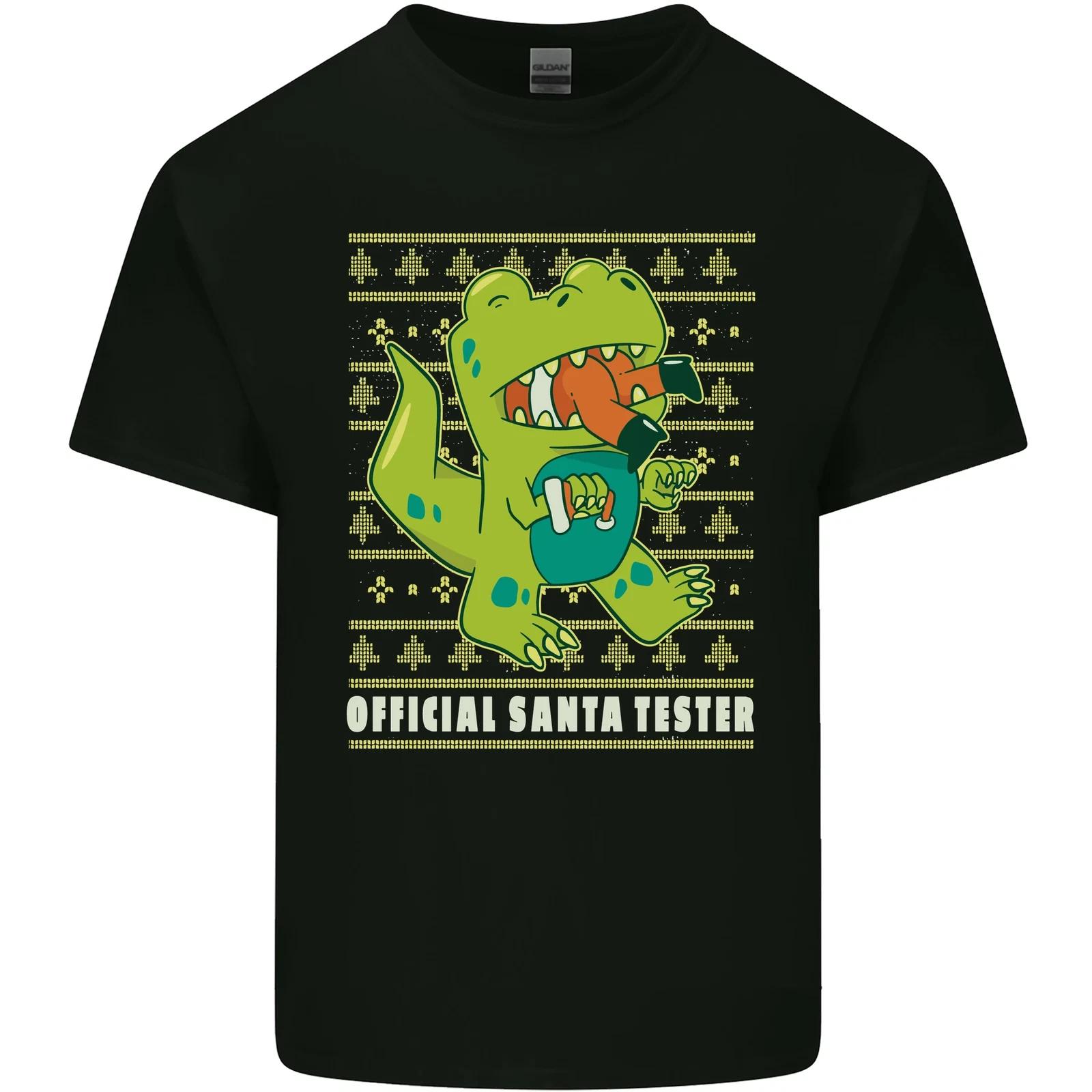 Christmas Official Santa T-Rex Dinosaur Kids T-Shirt Childrens S