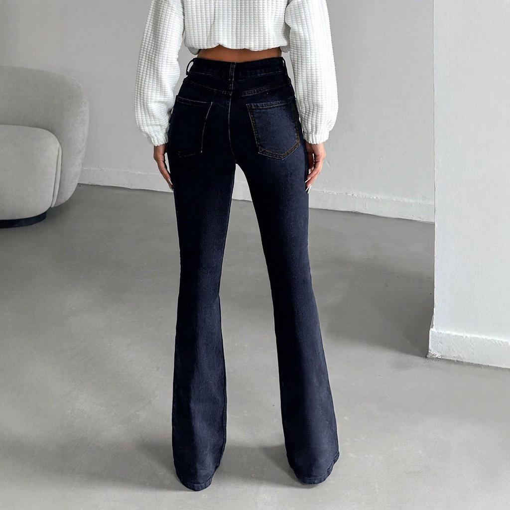 Elegant Women's Slimming Micro-flare Jeans - Trendy, Comfortable, Slim-fit Long Pants