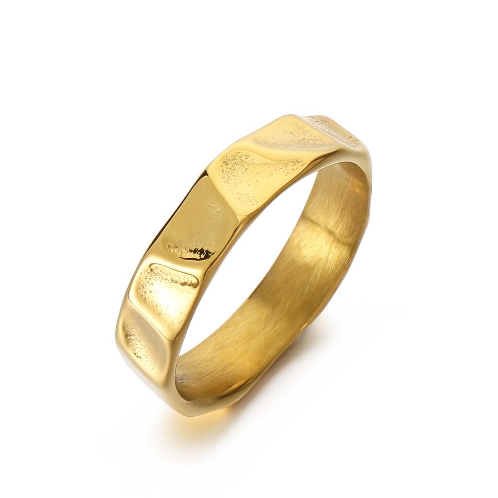 Fongten Thin Stainless Steel Ring for Men Geometric Punk Simple Finger Decoration Fashionable Party Jewelry Boyfriend Gifts