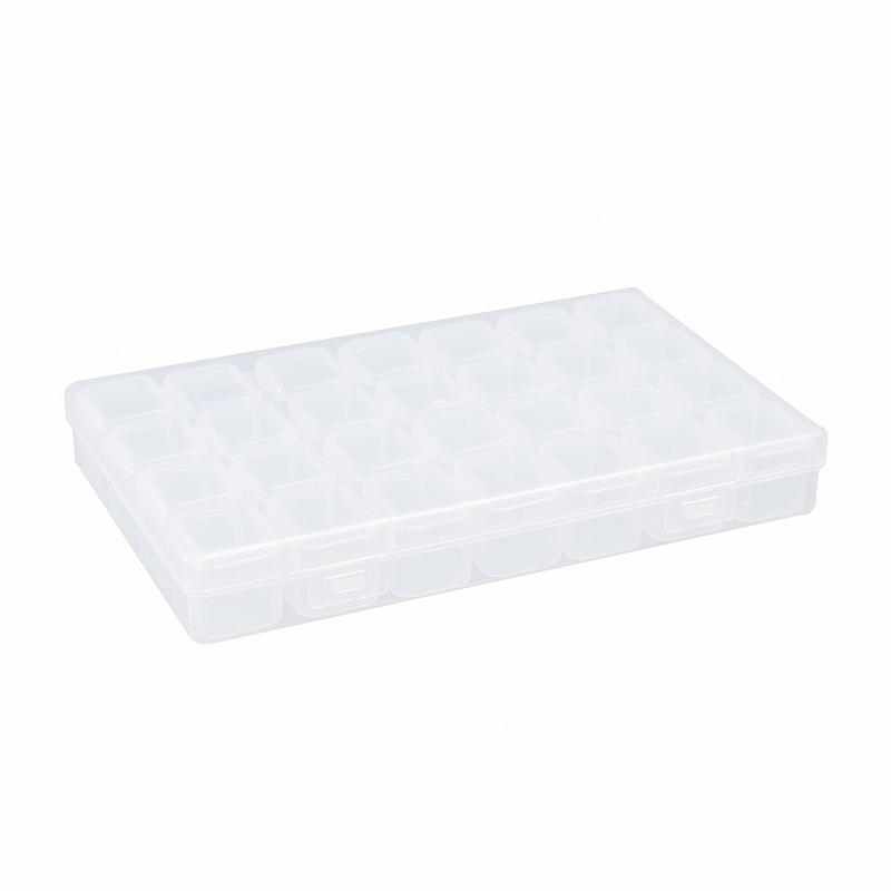 Removable 28 Grid Unloading Manicure Box Beaded Storage Box High Transparent Pp Empty Box Parts Storage Box With Lid Grid Box