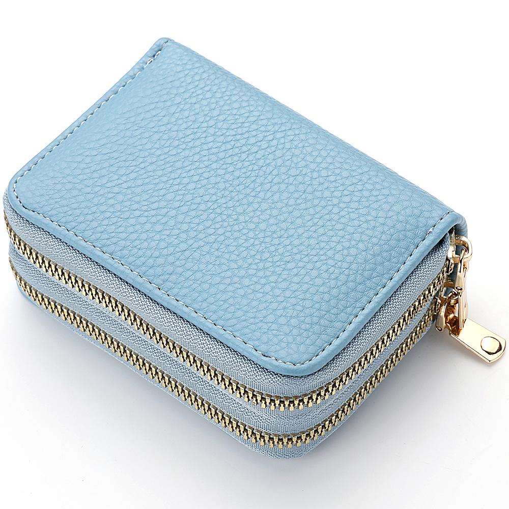 Women Zipper Short Style Purse Lychee Pattern Fashion Large Capacity Multi Card Slot Coin Purse With Zipper
