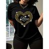 Women's Elegant Printed T-Shirt - Summer Fashion, Comfortable and Breathable, Round Neck T-Shirt,