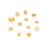 S925 Gold-Plated Silver Hollow Heart Smiley Face Bead Spacer for DIY Bracelet Accessories.