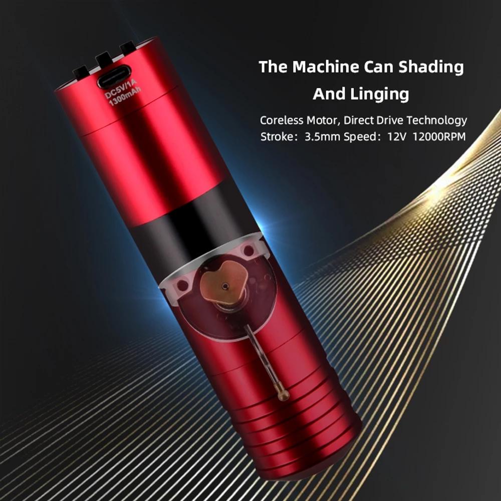 Phantom Multi-form trådløs elektronisk tatoveringspenn Rotary Machine Oppladbart batteri Strømforsyning RCA-adapter