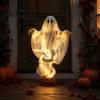 Outdoor Holiday Lawn Accents Halloween Swirling Ghost Pumpkin Yard Lamp Lighted Spooky Front Porch