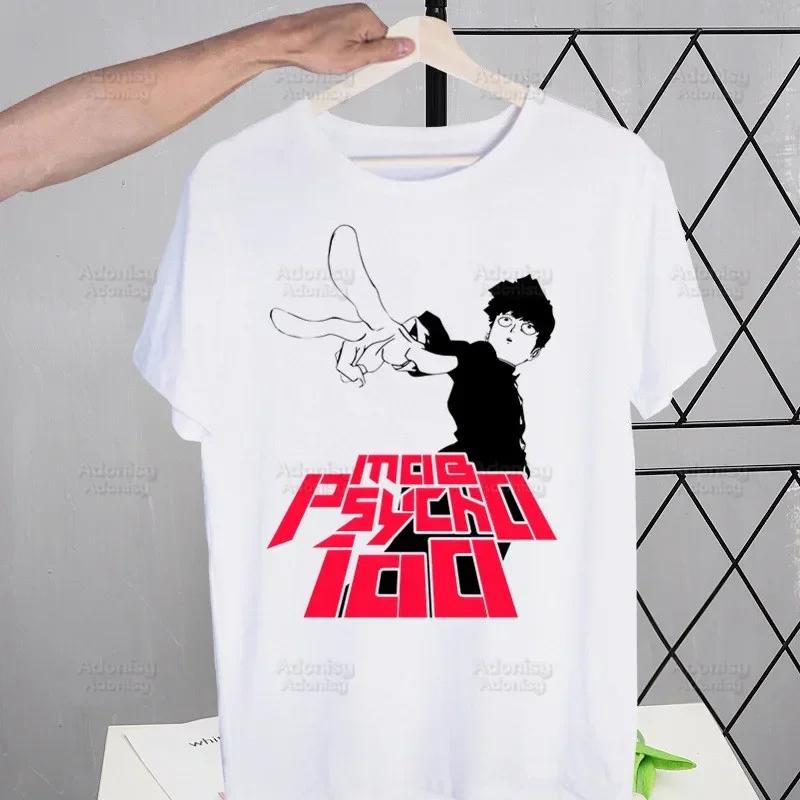 Mob Psycho 100 Shigeo Kageyama T Shirt Men Retro Washed Tops Tees Harajuku One Anime Manga Tshirt Streetwear Hip Hop T-shirts
