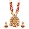 Kundan & Multi-Strand Pearl Bead Detailing-Peacock/Ganesh/Shiv-Parvati Motif Necklace Set