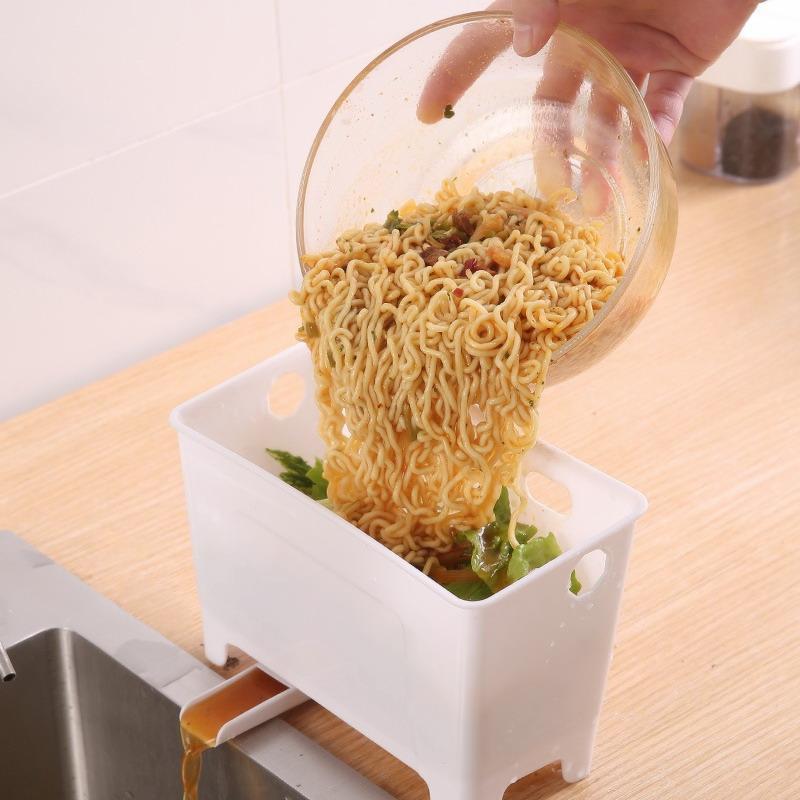 Table Top Trash Can Mini Home Kitchen Waste Storage Box Sink Drain Basket Dry Wet Separation Filtration Magical