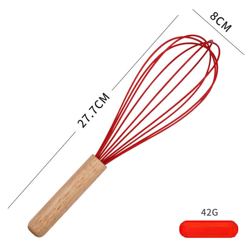 

ZISIZ Wooden Handle Silicone Whisk