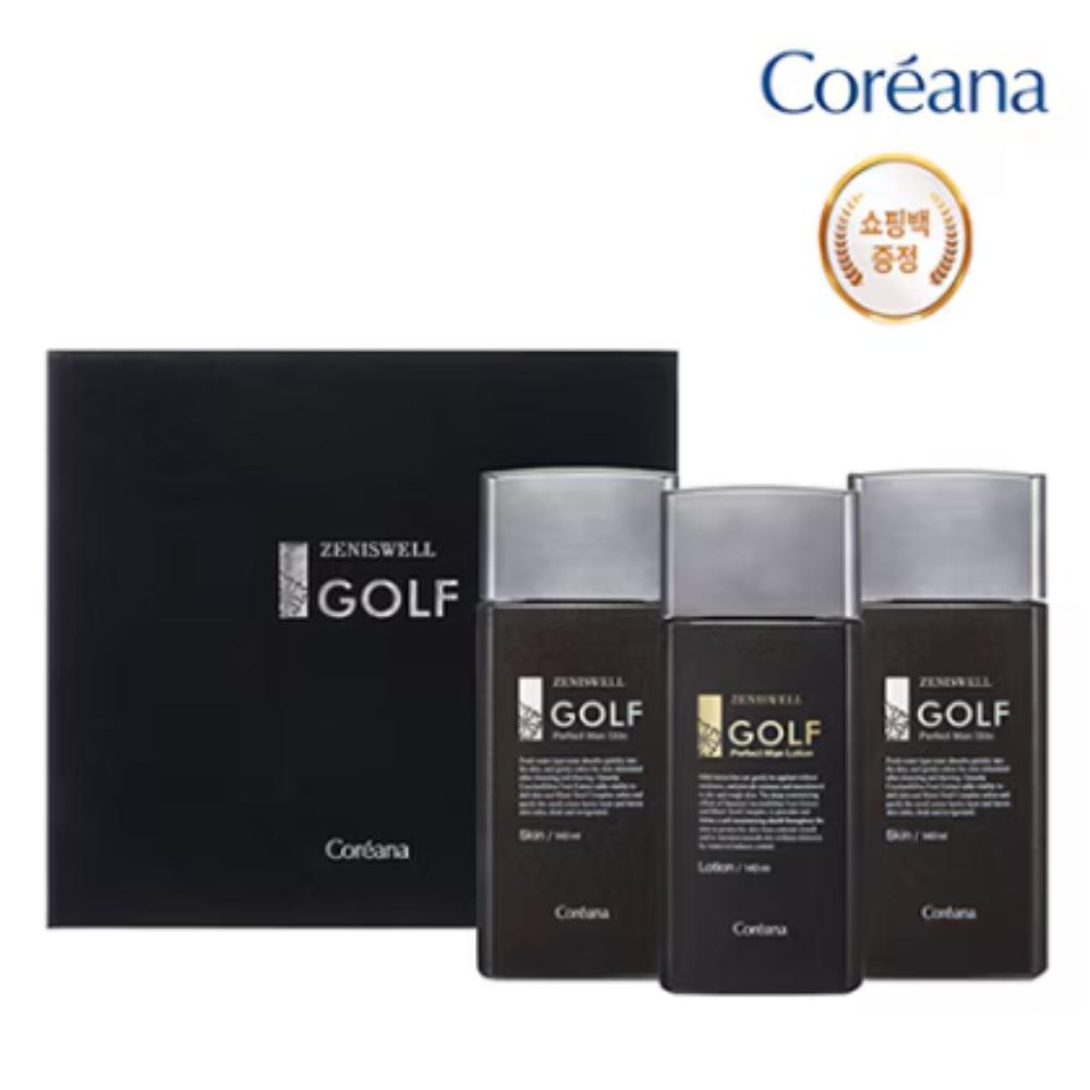 Coreana / Zeniswell Golf Skin & Lotion 3pcs Set / Sport & Protection / Made in Korea