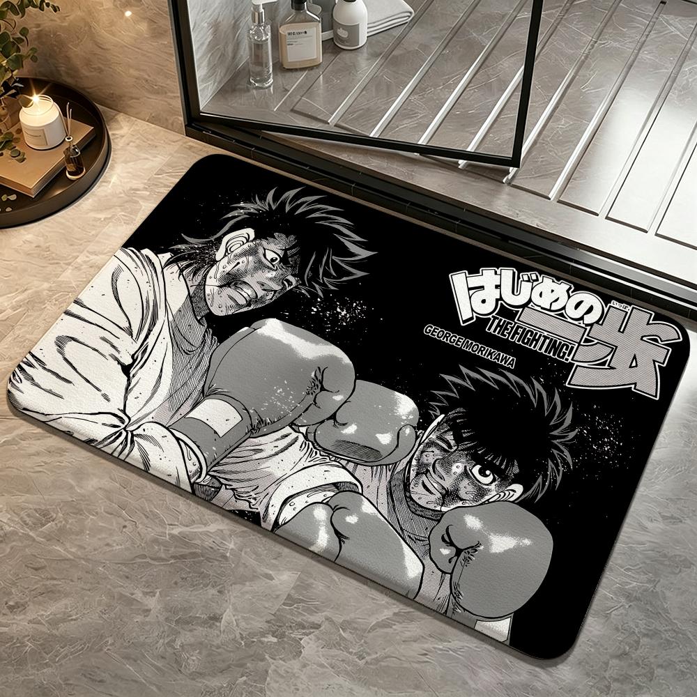 Hajime no Ippo Floor Mat Bedroom Carpet, Bathroom Foot Mat, Doormat, Non-Slip Absorbent Multi-Use
