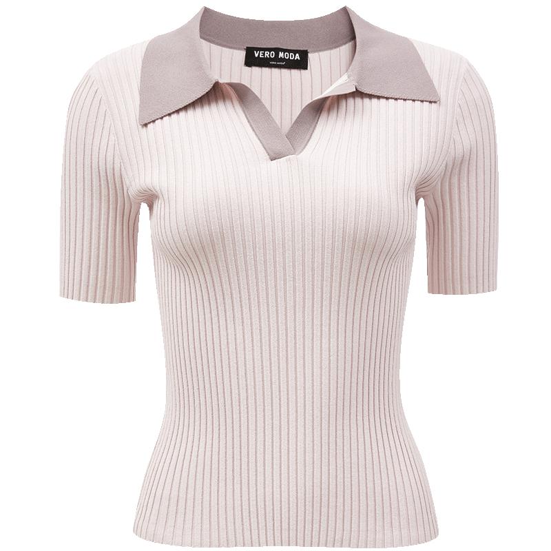 VEROMODA Women s Color-Block V-Neck Ribbed Knit Top 160/80A/S