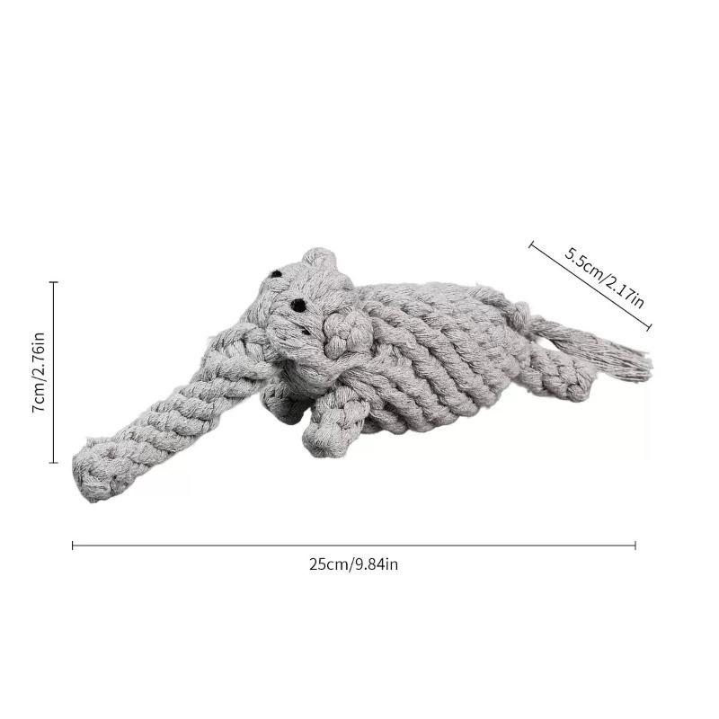 Animal Cotton Rope Knot Dog Toy Hand‑woven Molar Teeth Cleaning Bite‑resistant Chew Toy for Small Medium Dogs