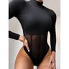Women Sexy Long Sleeve One-Piece Top Women's Clothing Long Sleeves Silm Fishbone Jumpsuit