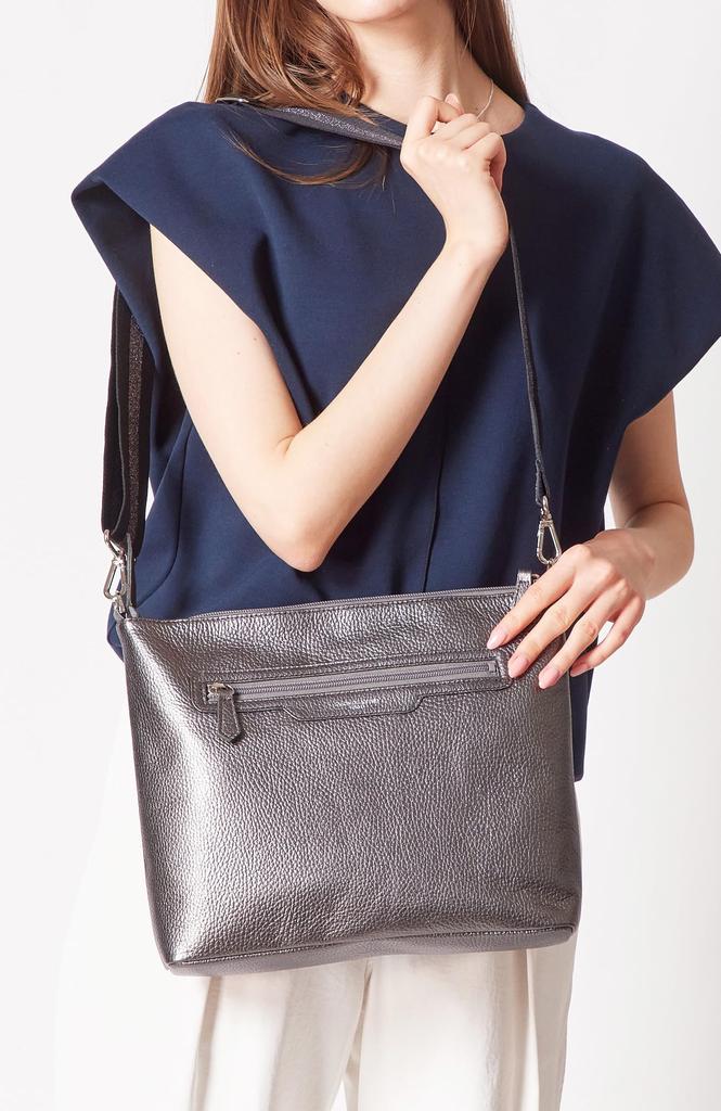 Salon de Alphard Genuine Leather Shoulder Bag for Women, Lightweight, Crossbody, Horizontal, Compact, Elegant, Stylish, Japanese Brand, Perfect for