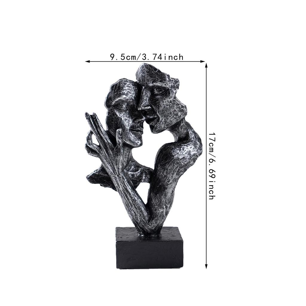Abstrakt Kyssande Par Ansikte Skulptur Nyhet Kyssande Älskare Staty för Sovrum Bokhylla Öppen spis Semester Alla Hjärtans Dag Gåva