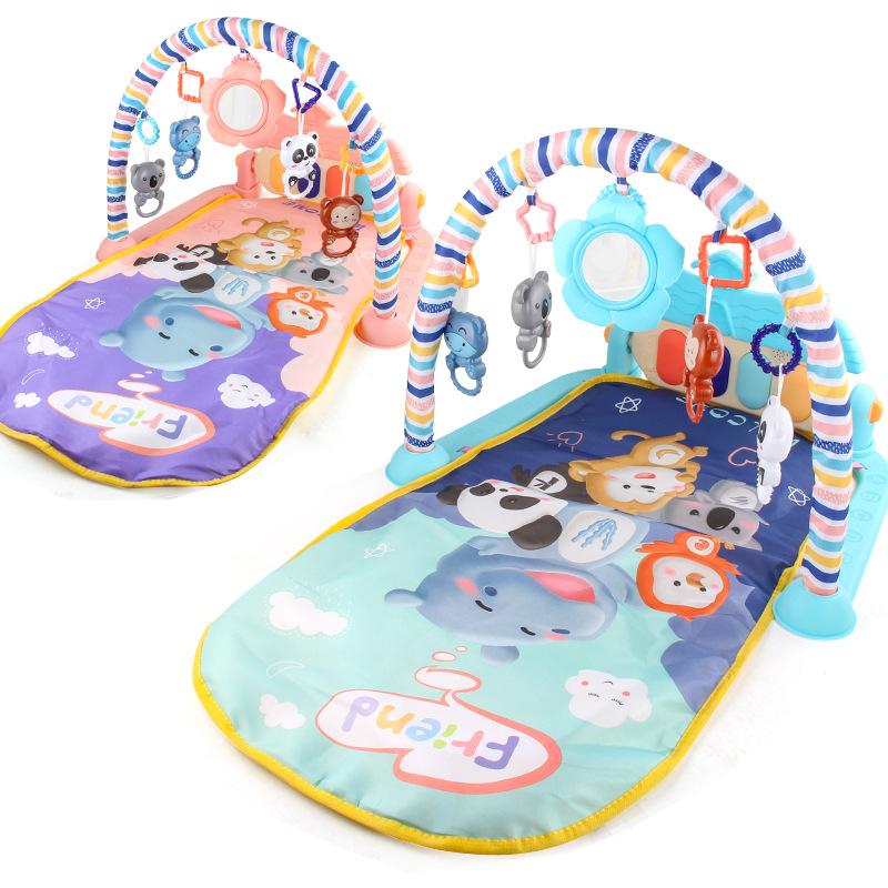 Baby Pedal Piano, Rattle, Lights And Music, Washed Crawling Mat With Guardrail, Newborn Fitness Rack.