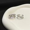 Bow Gift Zircon Sweet Open Ring Female Cold Wind Texture Wrinkled Irregular Index Finger Ring Tide