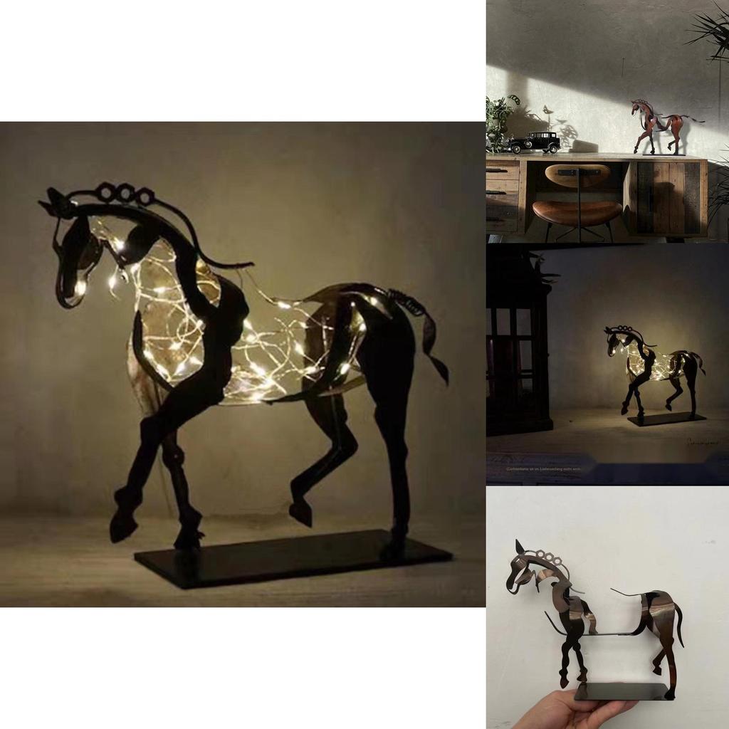 Adonis Pferde Metallskulptur Mit Beleuchtung Für Heimdekoration Und Geschenk