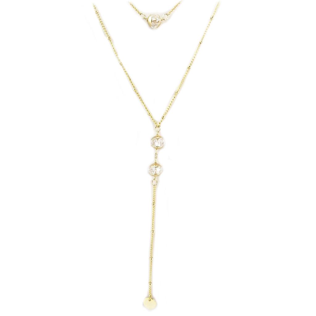 7bis [Q6199] - Gold 'Boho' 2-row Handmade Necklace - 8 Cm Pattern