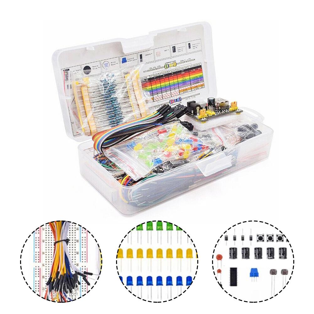Component Pack Beginner's Starter-Kit Stable Power Supply With 9V Limit Compatible With 830 Hole Spacious 830-Point Breadboard