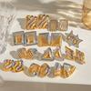Geometric Gold and Silver Tone Studs Earrings for Women Fashion Vintage Texture Ear Accessories Lightweight Jewelry