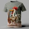 Funny Men's T Shirt Animal Chicken Print Summer Casual Short Sleeve Tee Street Fashion O-Neck Pullover Men's Oversized Clothing