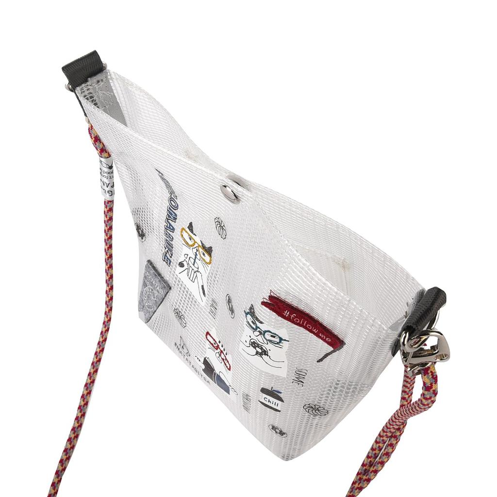 [Kusuguru Japan] Clear Mesh Shoulder Bag, Cat Maruke BR