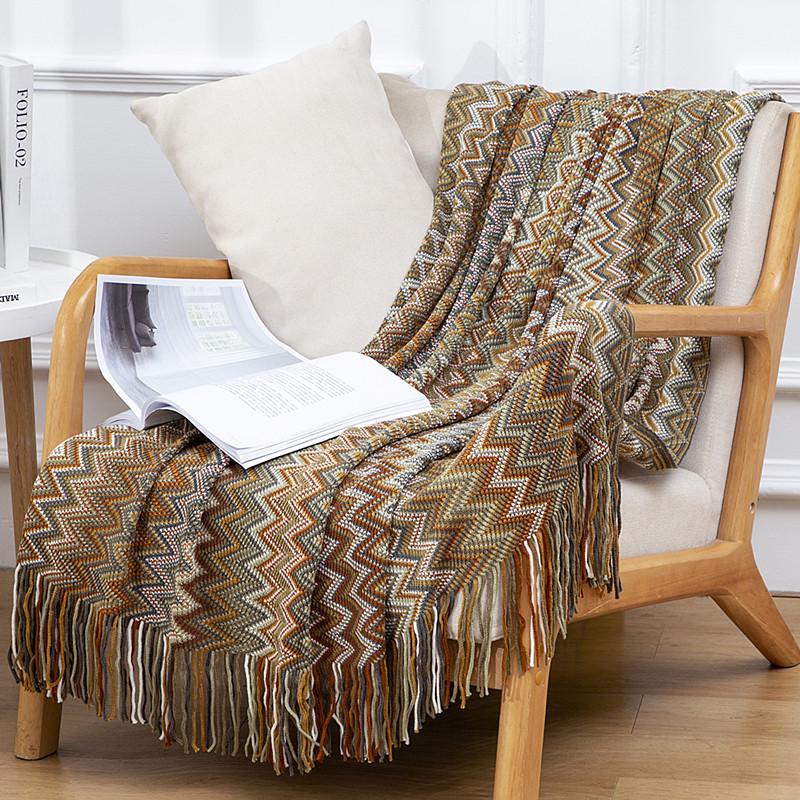 Bohemian Tassel Knit Office Sofa & Bed Throw Blanket