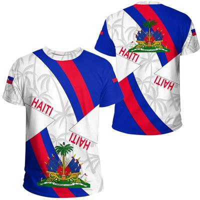 Oversized T-shirt 3D Print Country Emblem Flag Caribbean Sea Haiti Island Retro Streetwear Men/Women Casual Short Sleeve T Shirt