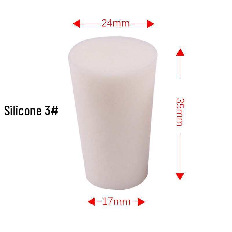 Round Silicone Stopper for Test Tubes and Erlenmeyer Flasks - Piercable and Dense