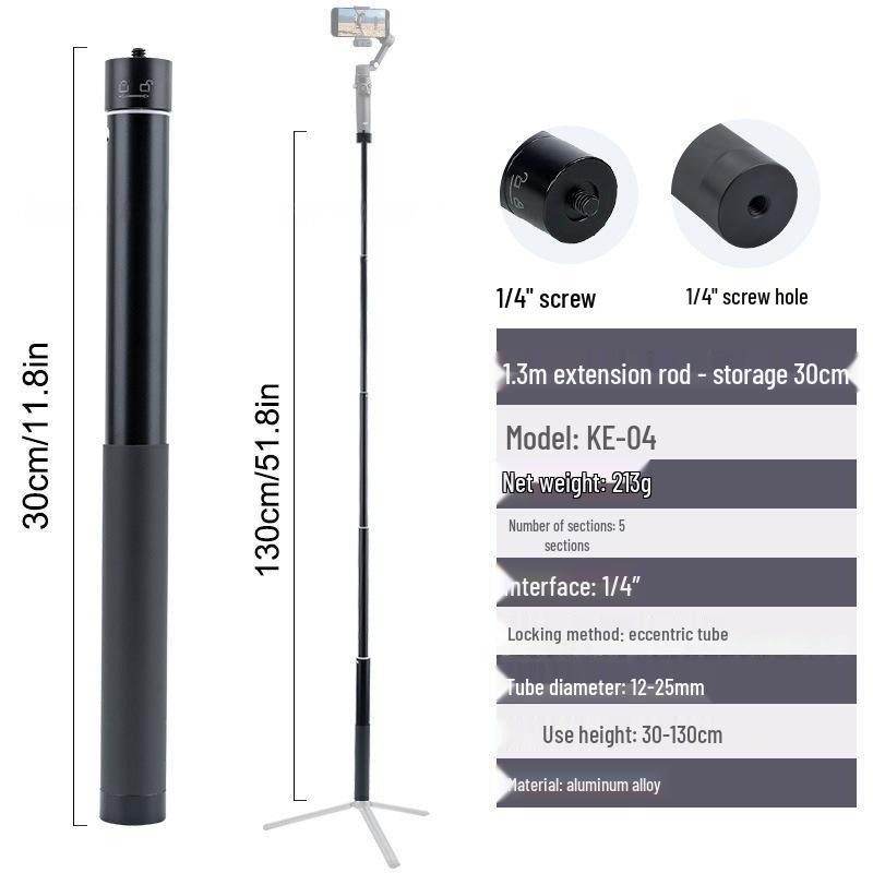 Universal Stabilizer Extension Pole: Handheld Selfie Stick & Tripod for DJI, Feiyu, Zhiyun, Action Camera Photography