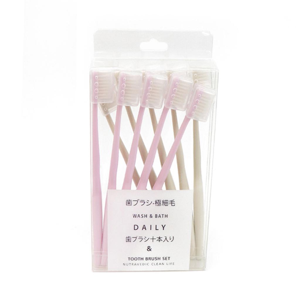 10pcs Soft Bristles Toothbrush Household Adults Teeth Stain Oral Cleaning PP