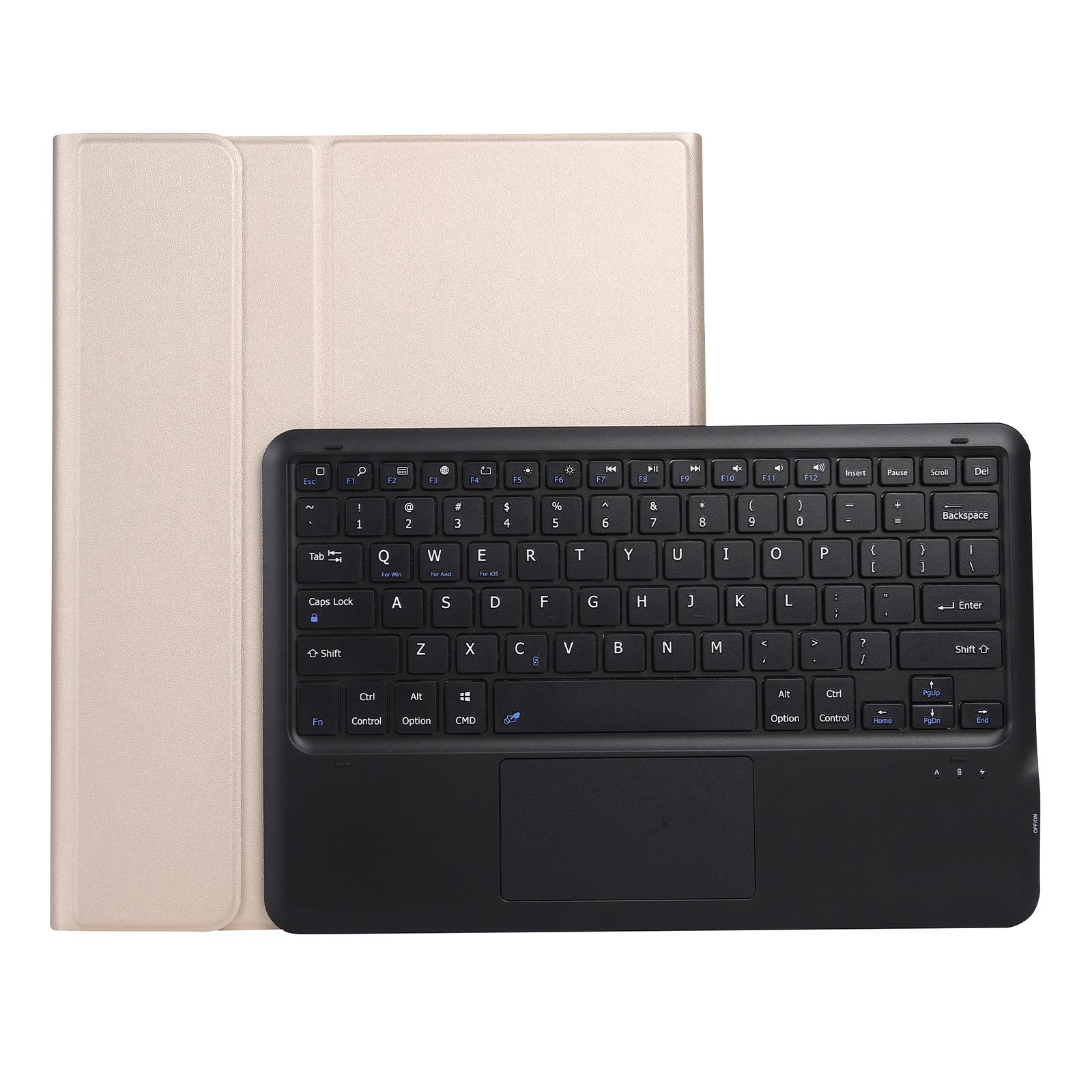 

A14B-A For iPad Pro 13 (2024) Detachable Leather Tablet Case with Bluetooth-compatible Keyboard,Pen Slot Gold