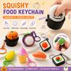 Cartoon Anti-stress Toy Pendant Finger Button Foods Clicker Key Chain  Decompression Gift