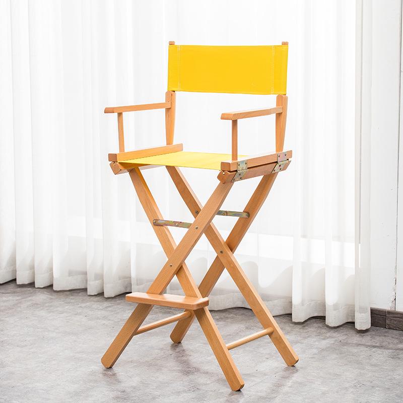 Klappbarer Regiestuhl aus Massivholz mit Segeltuchsitz und -lehne: Ideal für Bar, Büro, Make-up, Angeln, Outdoor und Freizeit.