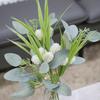 Mingfuxin Artificial Flowers for Decoration, Fake Plants Eucalyptus Leaves Ls Wild Flower with Glass Vase, Floral Arrangements Flower Bouquets Décor